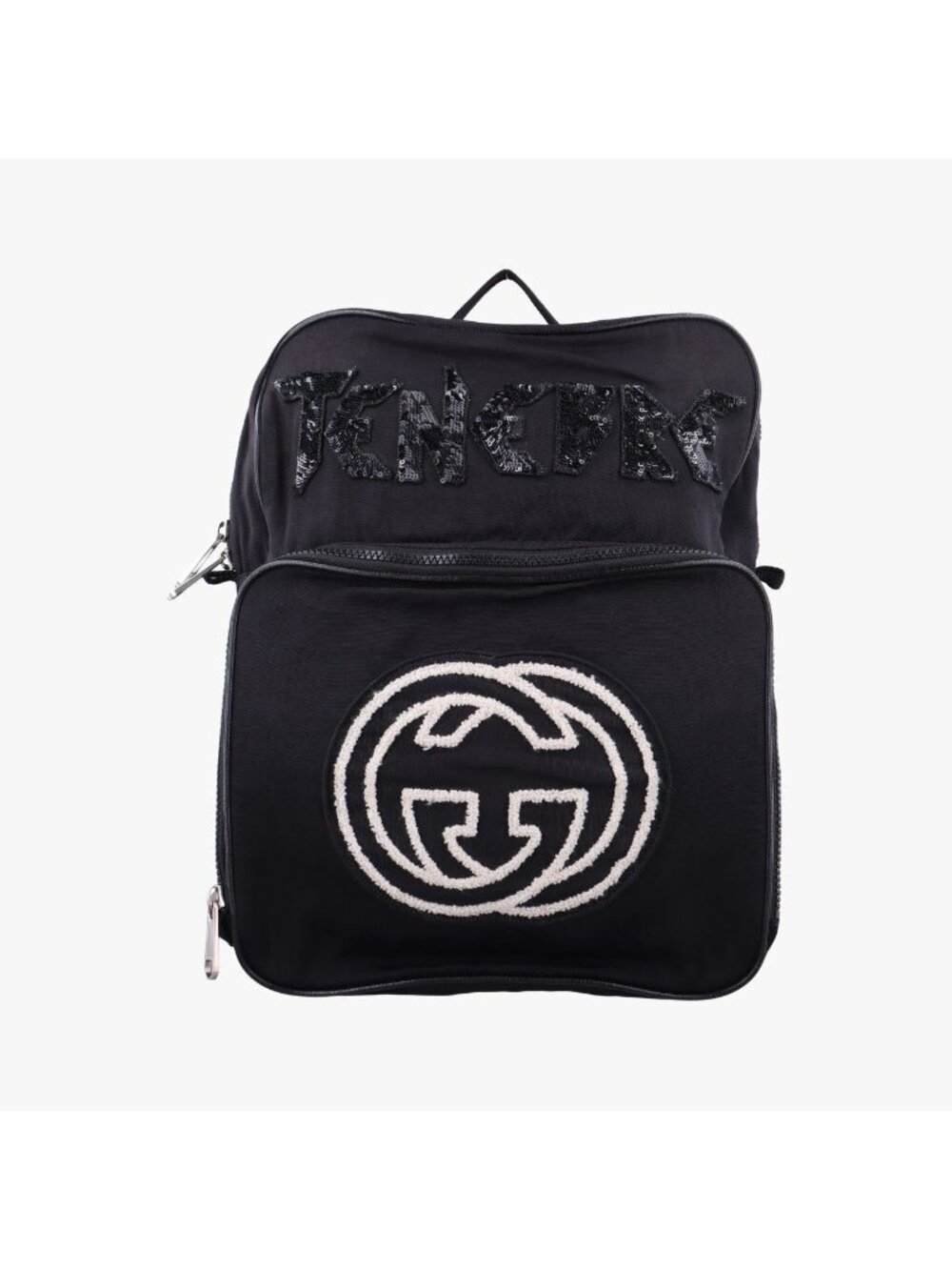 Gucci Interlocking G Black Nylon Backpack